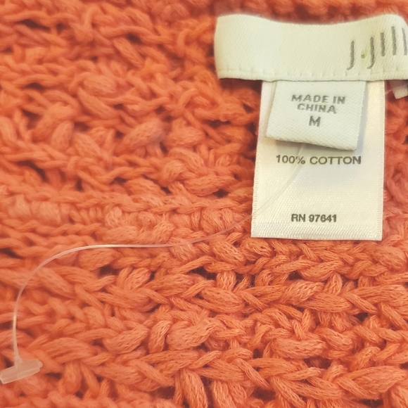 J.Jill Open-Stitch Side Button Sweater - Shrimp (coral) - Picture 9 of 9